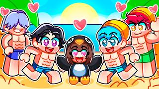 PINGUIM GUGU GAGA Foi ADOTADA pelos SAJA BOYS da PRAIA no ROBLOX!