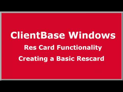 c1. Getting Started:  Basics - Create a Res Card