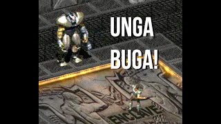 Tribal-man throwing hot potato at Frank Horrigan | Fallout 2 Final Boss Net Worth