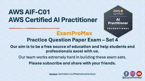 AWS AIF-C01 AI Practitioner Exam Set 4 #aws #awscertification #awsaipractitioner