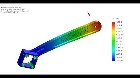 Solidworks simulation tutorial : Solidworks structural analysis of square spanner