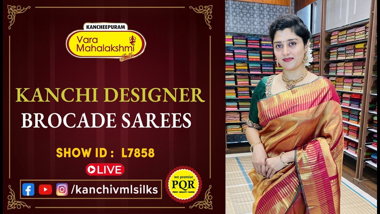 Kanchi Designer Brocade Sarees | WhatsApp 89 0001 0002 | Kancheepuram Varamahalakshmi Silks LIVE