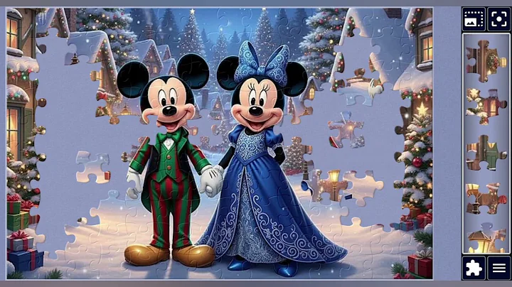 Happy Disney Mickey and Minnie mouse Chirstmas🎄🐹🎀🐹✨️❄️🪄//jigsaw puzzles🧩🧩//jigsaw puzzles journey🧩//