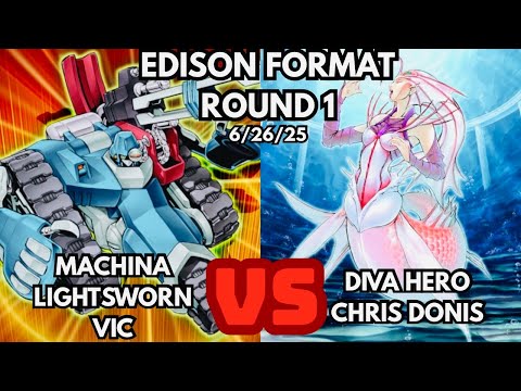 Yugioh Edison Format Round 1: Machina Lightsworn Vs Diva Hero!