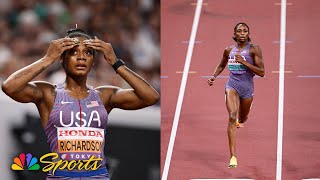 Sha'Carri Richardson sweats out spot in 100m final; Jefferson-Wooden sets top time | NBC Sports