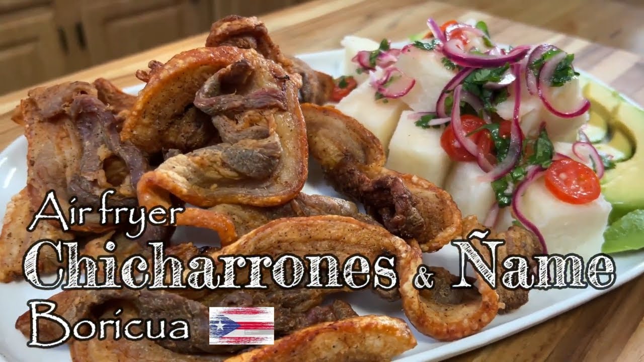 Chicharrones de Cerdo en Air fryer con Ñame (how to make Air fryer Pork