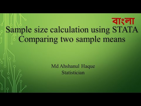 Sample size calculation using STATA for comparing two independent sample means