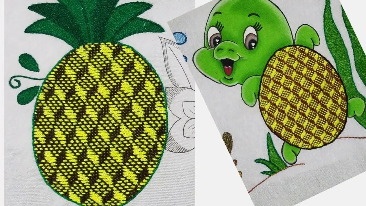 Bordar piña/bordado sobre red