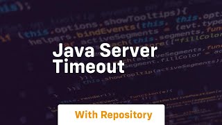 java server timeout