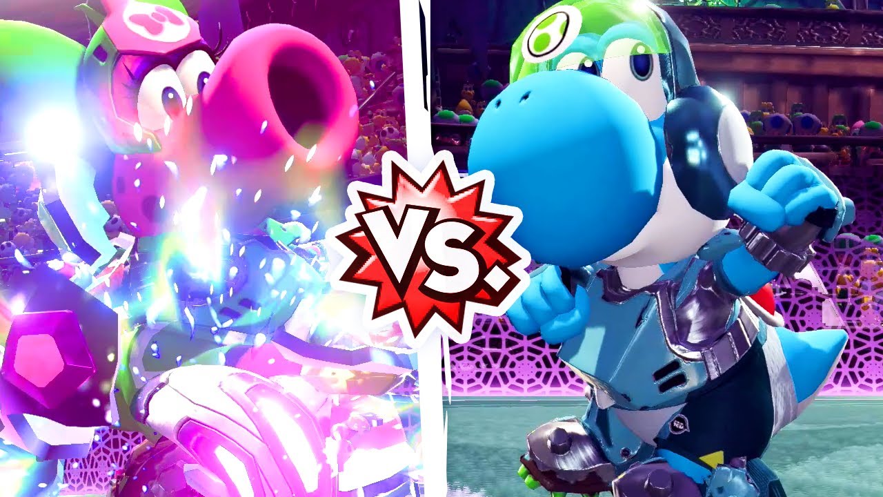 Mario Strikers Battle League - Shellfish Birdo Vs. Muscle Yoshi