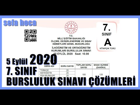 2020 7. SINIF BURSLULUK SINAVI ÇÖZÜMLERİ