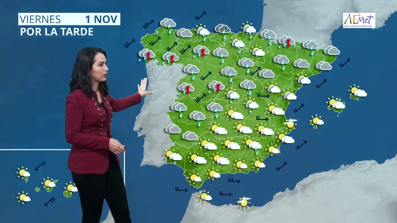 El tiempo de AEMET 01-11-2019 - YouTube