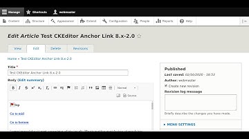 Test CKEditor Anchor Link 8.x-2.0 with Drupal 8.8.2