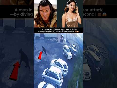 A man in Kamchatka dodged a bear attack—by diving into his car at the last second! 🐻😱 #shorts #bear