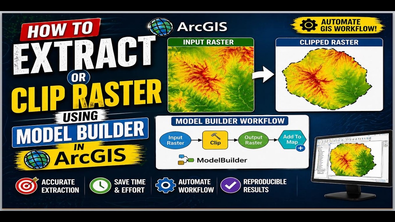 How To Extract Or Clip Raster Using Model Builder in ArcGIS - YouTube