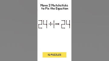 Matchstick Puzzle Equation. IQ puzzles. #mathsticks #mathchallenge #stickpuzzle