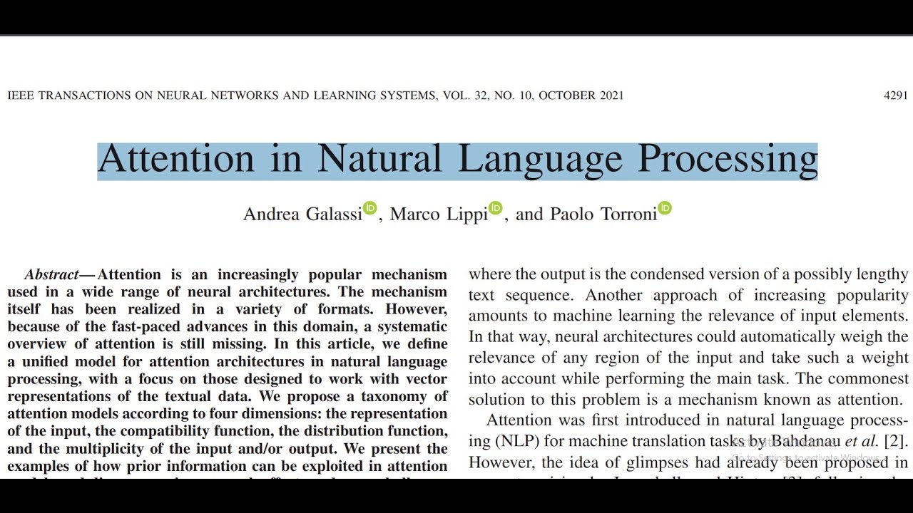 Attention in Natural Language Processing| Paper explained | ML DL NLP ...