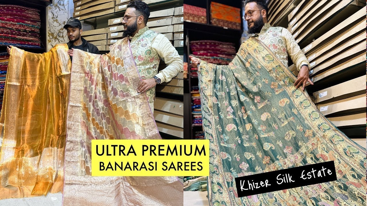 Ultra Premium Pure Khaddi Georgette Banarasi Sarees With Gold Platinum Zari, Bandhej, Jamdani🔥Ep:-4