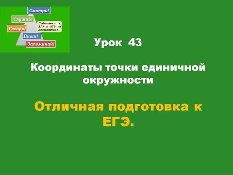 43 Координаты точки единичной окружности