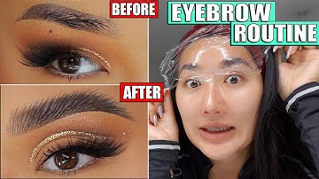 THE ULTIMATE EYEBROW ROUTINE! EYEBROW LAMINATION, THICK FLUFFY FEATHER BROWS