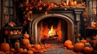 Cozy Autumn Fireplace Sounds 3h   Relaxing Autumn Ambience  Halloween Ambience