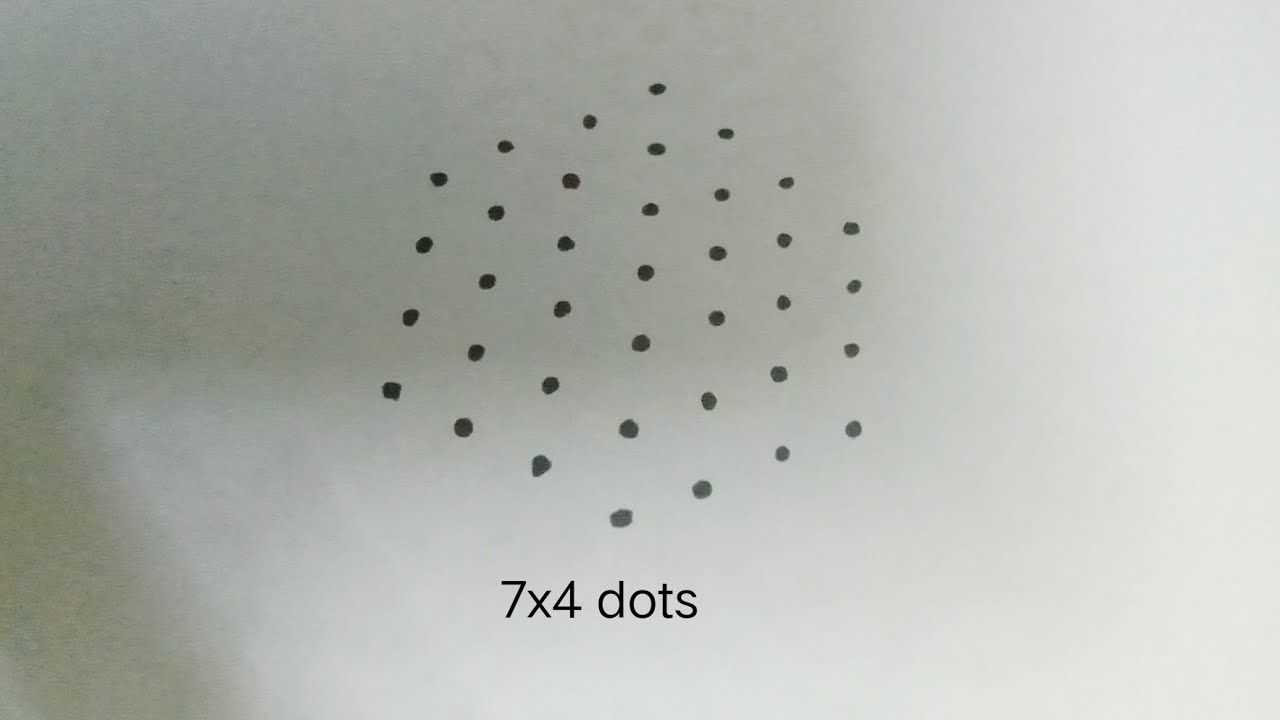  226 7x4 dots easy star kolam ll chukkala muggulu ll simple Rangoli muggulu  kolam