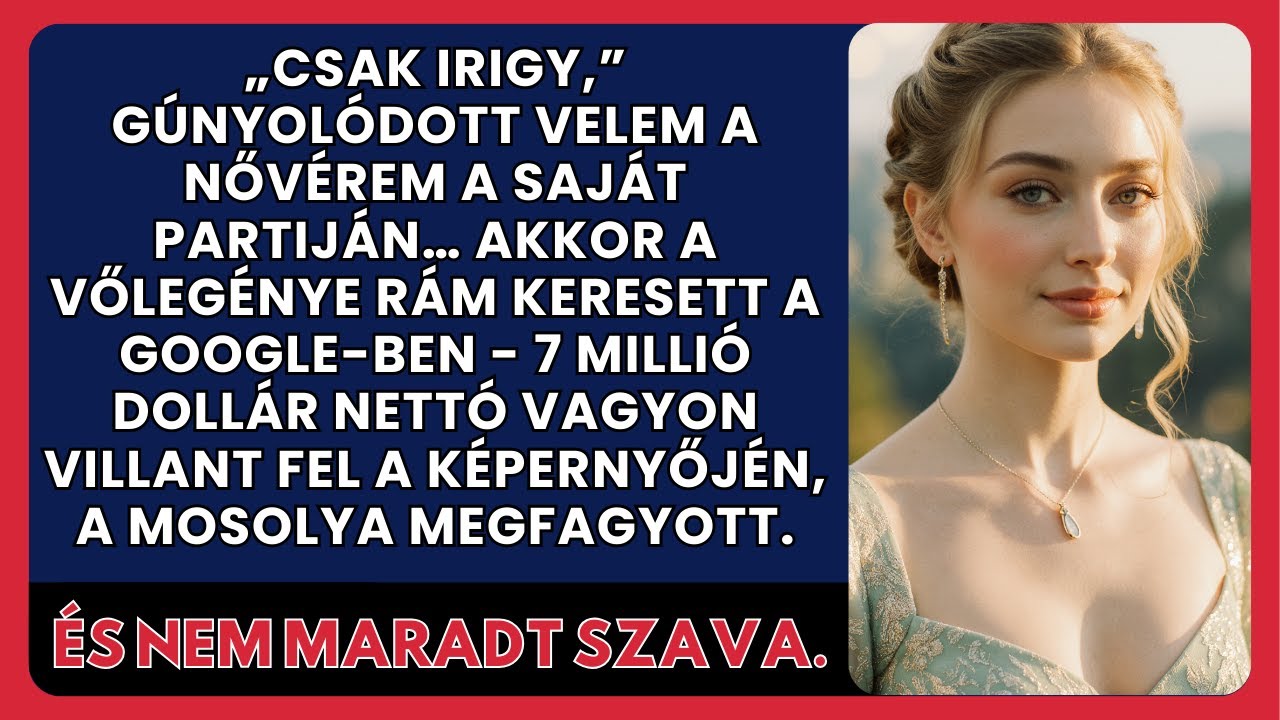 A nővérem azt mondta, hogy senki vagyok — A vőlegénye rákeresett, és látta a 7M $ vagyonomat