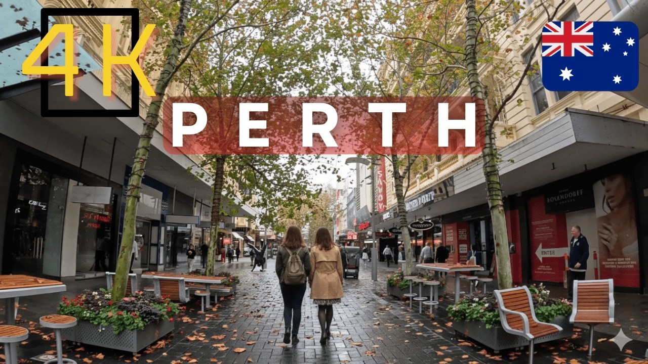Perth CBD Walking Tour on a Winter's Day (4K) - Western Australia 🇦🇺