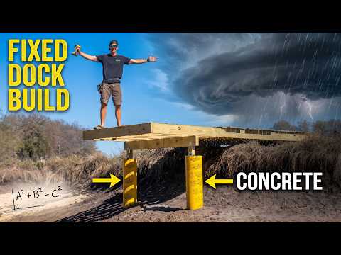 Building the Perfect Fishing Dock Before Flooding Rain! | Pond Build pt. 6