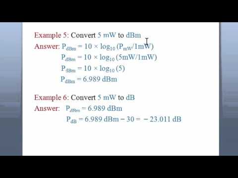 Power and voltage units conversion dB, dBm, Watt, milliwatt, Volt and dBV