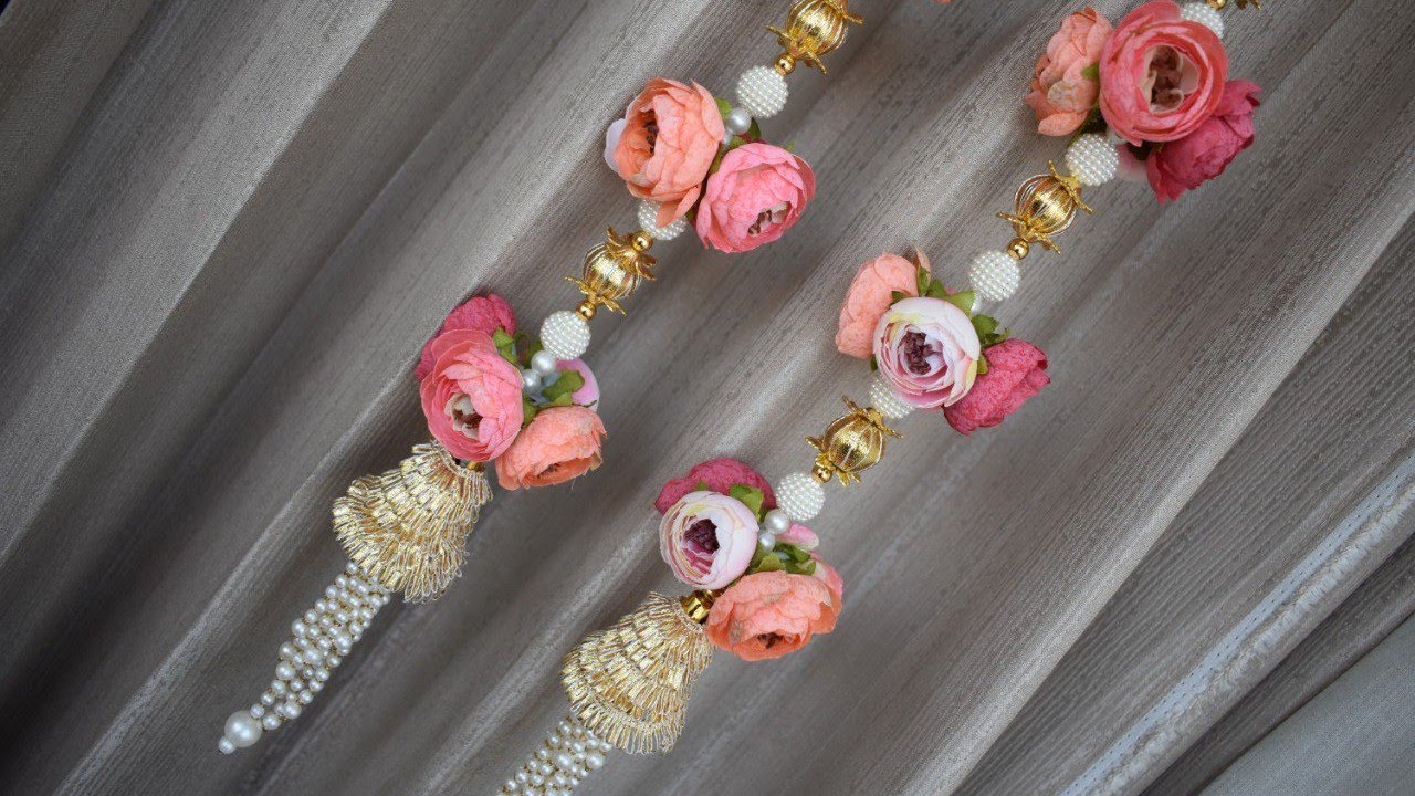 Designer Door Side Hangings Making at home || peony hanging ,Bandanwar, Toran DIY CRAFT 2024