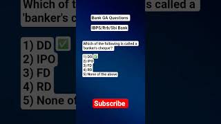 GA Questions for ibps || Bankers Cheque And Its Validity || DD IPO #statebank #ibpsclerk