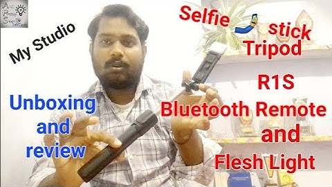 selfie stick r1s, with bluetooth remote and selfie light, selfie 🤳 stick tripod unboxing and review
