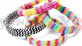 FLEXAFISH - Flat Hexafish - Rainbow Loom Bracelet Tutorial on One Loom