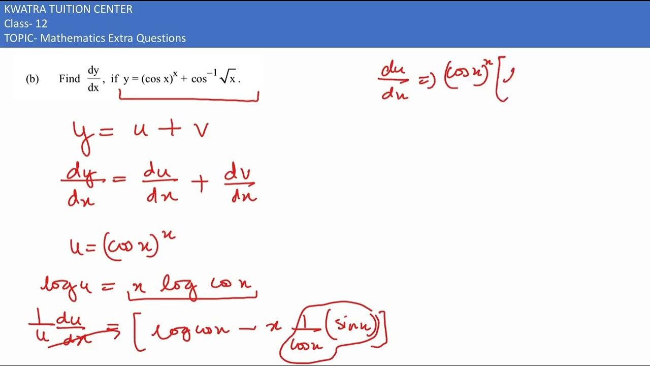 27 B Find Dy dx If Y cos X x Cos Inverse Root X YouTube 27-b-find-dy-dx-if-y-cos-x-x-cos-inverse-root-x-youtube