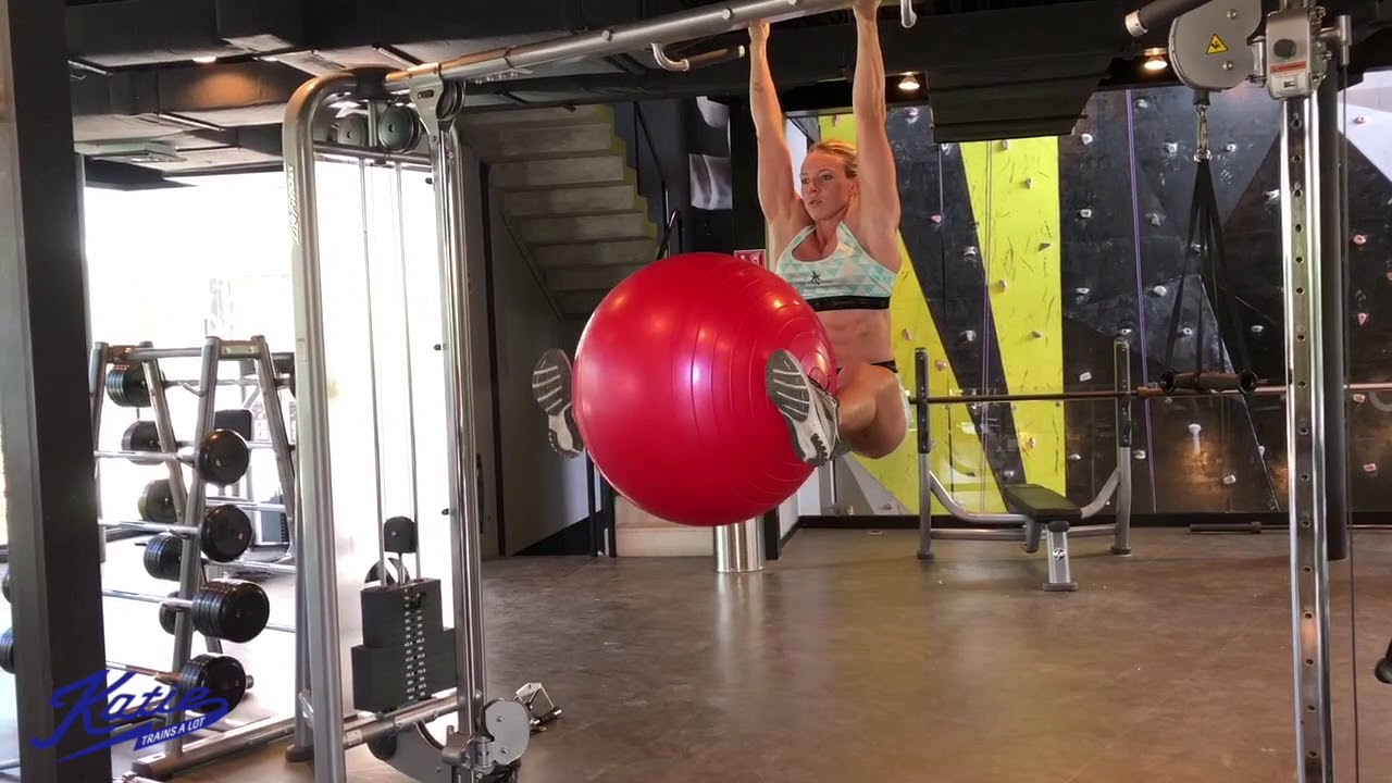Hanging leg raise with ball YouTube