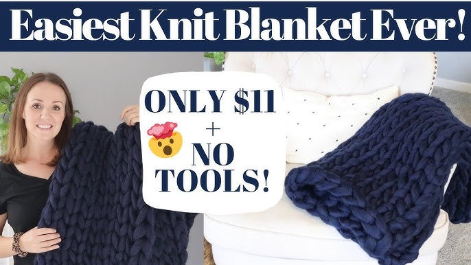 DIY Chunky Knit Blanket Tutorial - No Tools Required! (2023) - Raising  Nobles