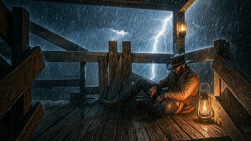 Taking Shelter on Abandoned Watch Tower During Heavy Thunderstorm | RDR2 ASMR Rain