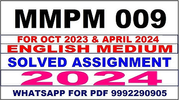 mmpm 9 solved assignment 2024 | mmpm 9 solved assignment in english 2023-24 | mmpm 9 2024