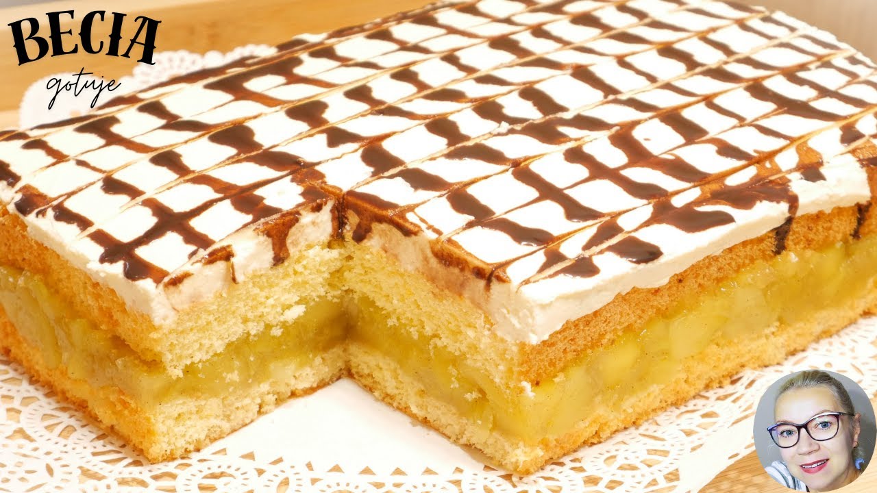 Jabłecznik na biszkopcie. Przepis, krok po kroku. I Ty zrobisz sobie pyszne ciasto. Becia gotuje.