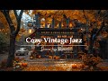 Halloween Autumn Jazz🎃Cozy Vintage Coffee Shop on a Quiet Street | Relaxing Jazz for Warm Fall Night