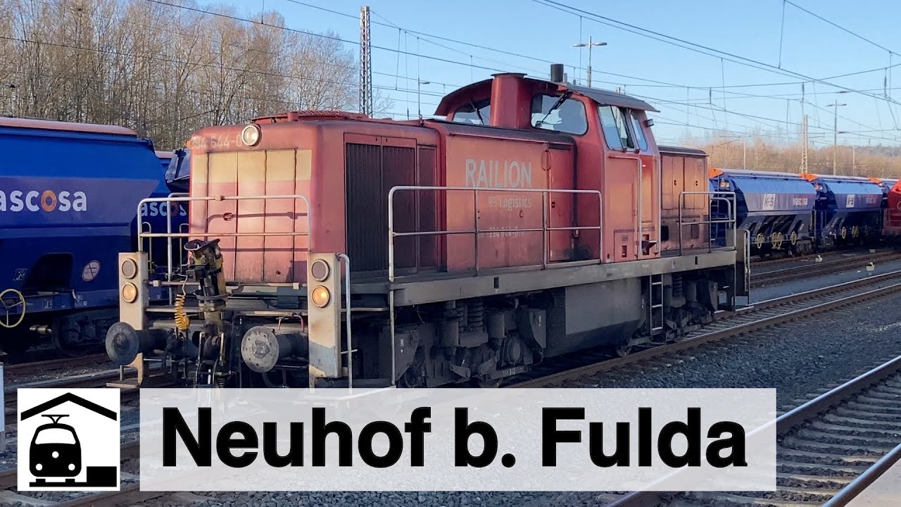 Neuhof: Rangierbetrieb im Bahnhof + Trainspotting auf der Autobahn