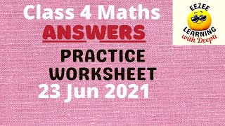 Class 4 Maths | ANSWERS to Maths Practice Worksheet 23 Jun'21 | Place Value | Addition | CBSE NCERT