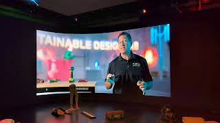 Innovation in Online Teaching Award Video played on LED wall at In Ed studios. 