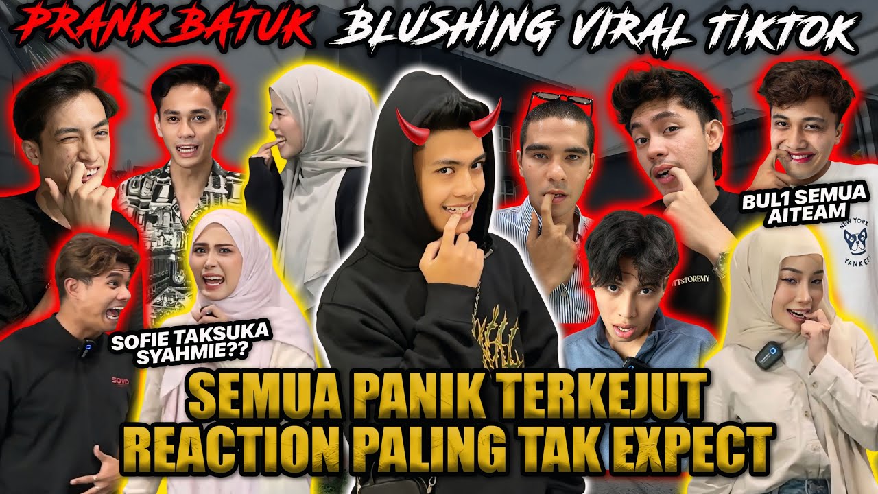 PRANK BATUK BLUSHING V1RAL TIKTOK!!! REACTION AITEAM P4NIK!! SEMUA TAK EXPECT!?