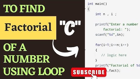 C Program To Find Factorial Of A Number. || Factorial Program in C.