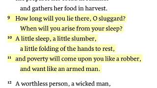 Proverbs 6:9–11 ESV