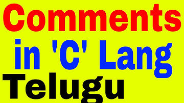 Comments In C Language In Telugu