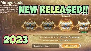 NEW RELEASE CODE 🧡🧡🧡 - Mirage Code | Mobile Legends: Adventure