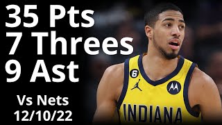 Tyrese Haliburton 35 Pts 9 Ast vs Nets Highlights